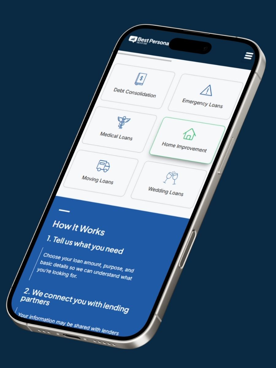 Best Personal Loans Near Me on a phone