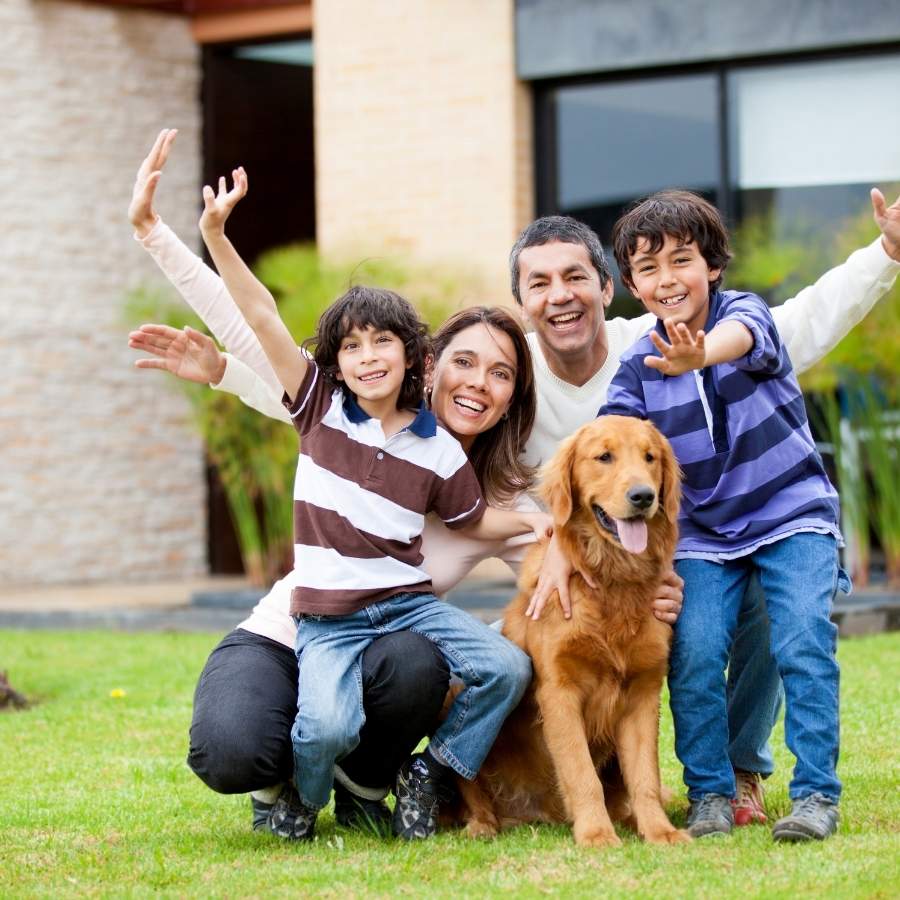 Family celebrating an approved personal loan